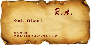Redl Albert névjegykártya