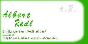 albert redl business card